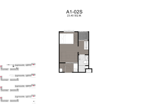 Kave Carnival Rangsit 1 Bedroom condo unit floor plan layout