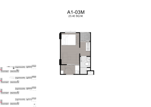 Kave Carnival Rangsit 1 Bedroom condo unit floor plan layout