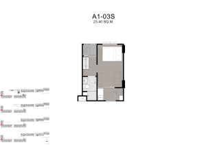 Kave Carnival Rangsit 1 Bedroom condo unit floor plan layout