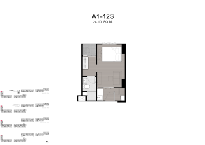 Kave Carnival Rangsit 1 Bedroom condo unit floor plan layout