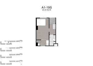 Kave Carnival Rangsit 1 Bedroom condo unit floor plan layout
