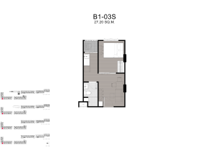 Kave Carnival Rangsit 1 Bedroom Exclusive condo unit floor plan