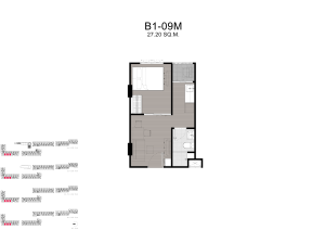 Kave Carnival Rangsit 1 Bedroom Exclusive condo unit floor plan