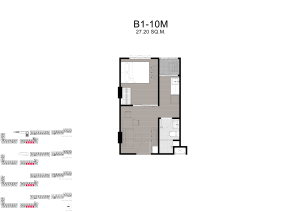 Kave Carnival Rangsit 1 Bedroom Exclusive condo unit floor plan