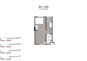 Kave Carnival Rangsit 1 Bedroom Exclusive condo unit floor plan