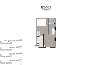 Kave Carnival Rangsit 1 Bedroom Exclusive condo unit floor plan