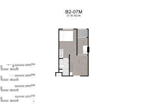 Kave Carnival Rangsit 1 Bedroom Exclusive condo unit floor plan