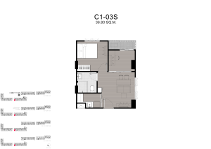 Kave Carnival Rangsit 1 Bedroom Plus multi purpose room floor plan