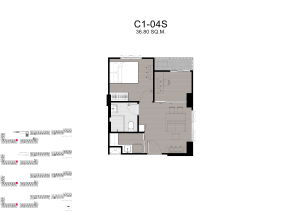 Kave Carnival Rangsit 1 Bedroom Plus multi purpose room floor plan