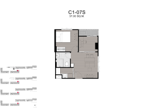 Kave Carnival Rangsit 1 Bedroom Plus multi purpose room floor plan