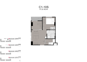 Kave Carnival Rangsit 1 Bedroom Plus multi purpose room floor plan