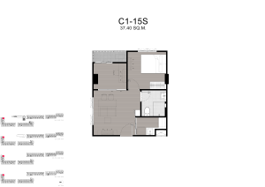 Kave Carnival Rangsit 1 Bedroom Plus multi purpose room floor plan