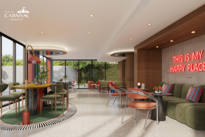 Kave Carnival Rangsit residential building lobby and bright social lounge